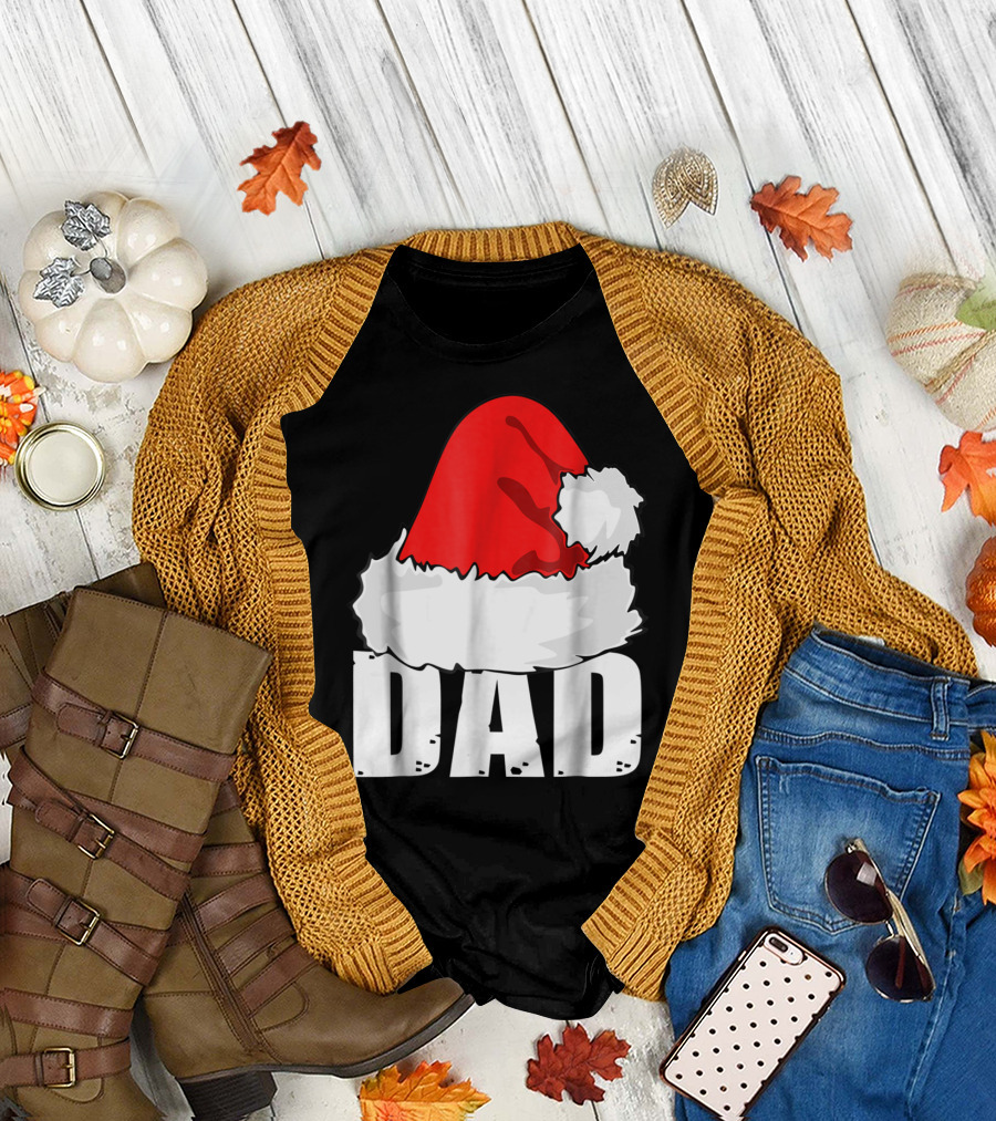 Dad Christmas Santa Hat Family T-Shirt