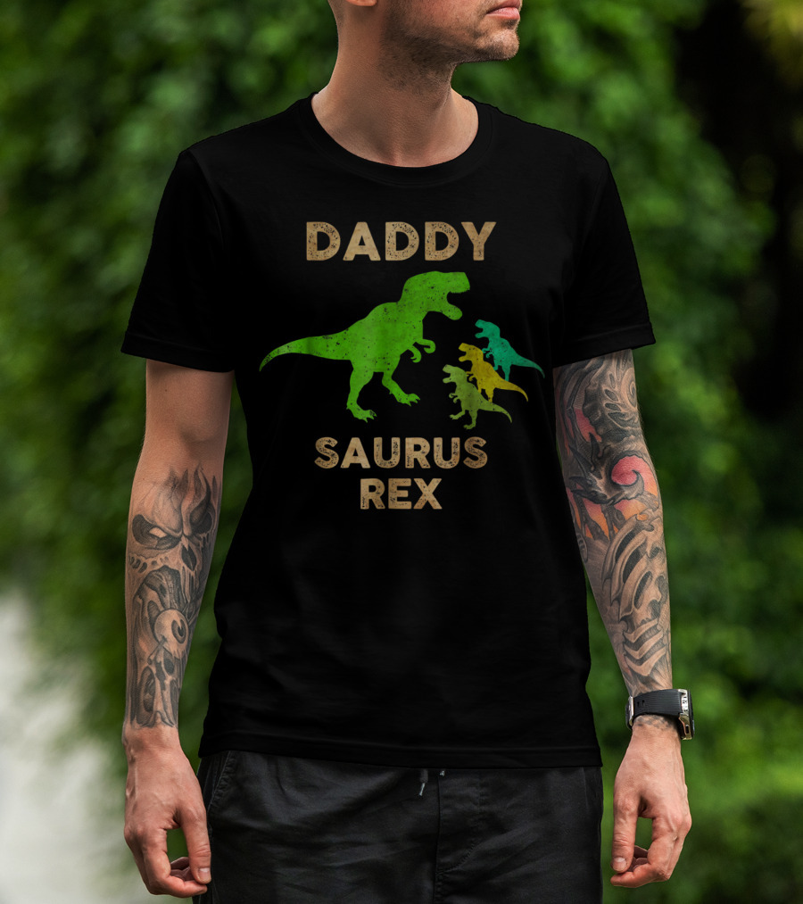 DADDY SAURUS REX Dinosaur Family T-Shirt
