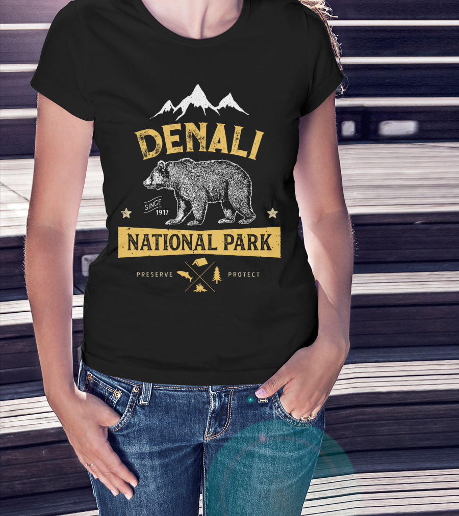 Denali National Park Since 1917 Bear Preserve Protect Alaska T-Shirt