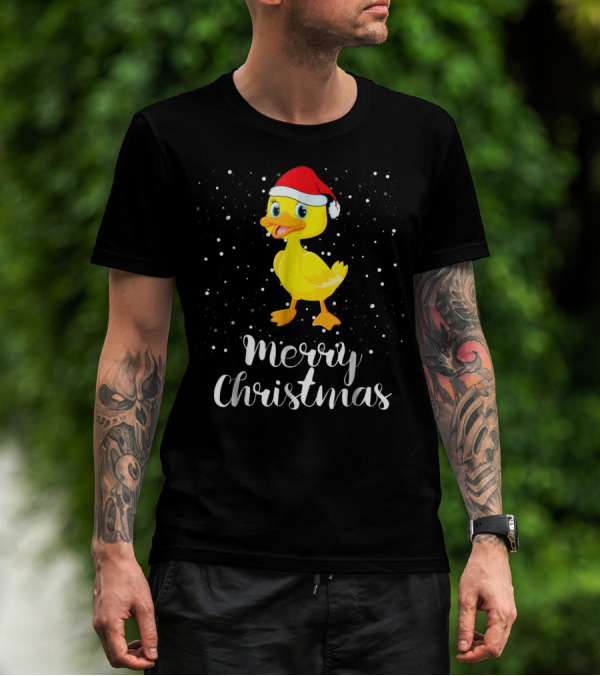 Merry Christmas Duck Funny Family Group Matching T-Shirt