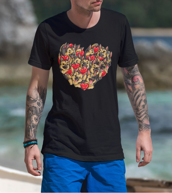 German Shepherd Heart Valentine T-Shirt