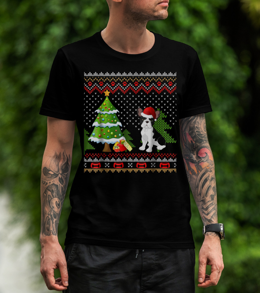 French Bulldogs Santa Christmas Tree Presents Holiday T-Shirt
