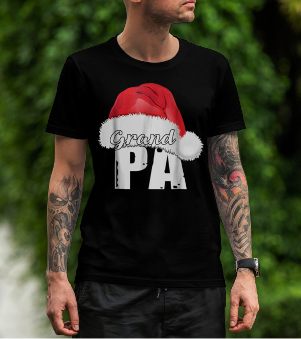 Grandpa Christmas Santa Hat Family Matching T-Shirt