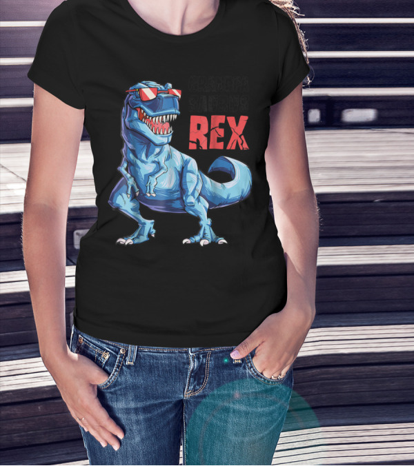 Grandpasaurus Rex Grandpa Saurus Dinosaur With Cool Glasses T-Shirt
