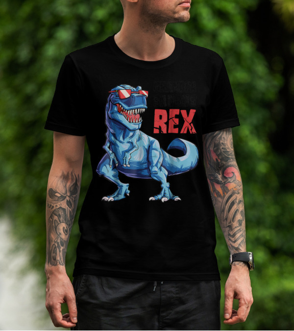 Grandpasaurus Rex Grandpa Saurus Dinosaur With Cool Glasses T-Shirt