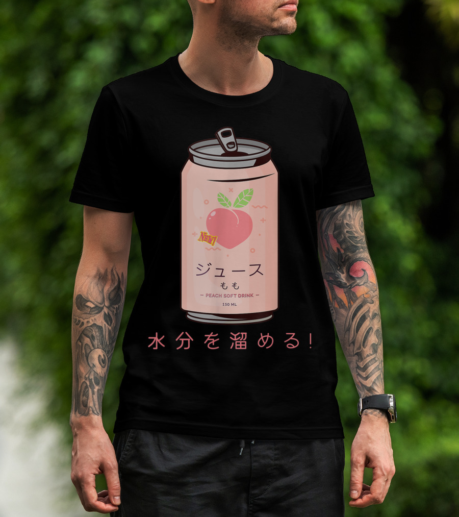 90s Japanese Aesthetic Peach Soft Drink Juice Can 150ML T-Shirt
