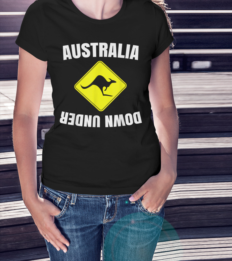 Australia Down Under Kangaroo Road Sign T-Shirt