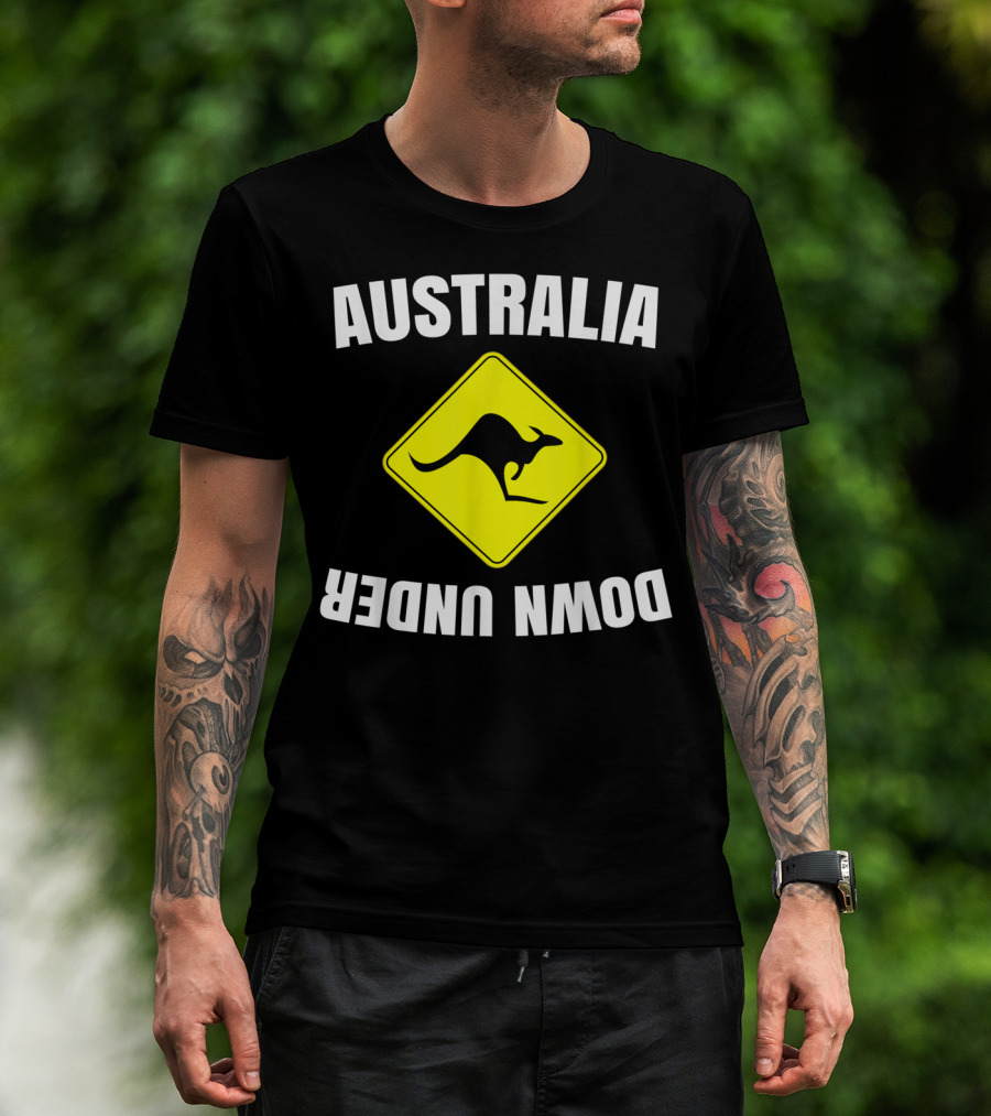 Australia Down Under Kangaroo Road Sign T-Shirt