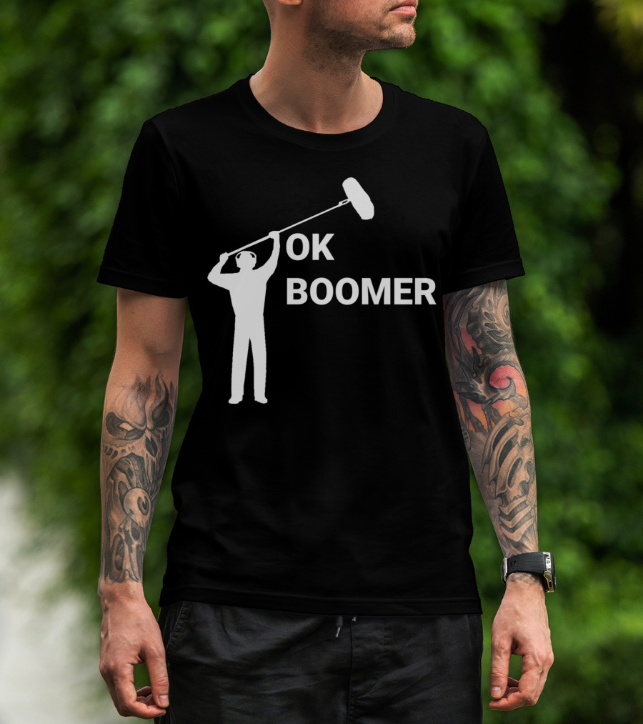 Boom Operator Ok Boomer Boom Microphone Sound T-Shirt