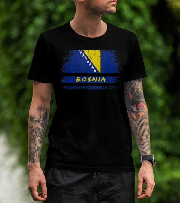 Bosnia Flag Vintage Sarajevo T-Shirt