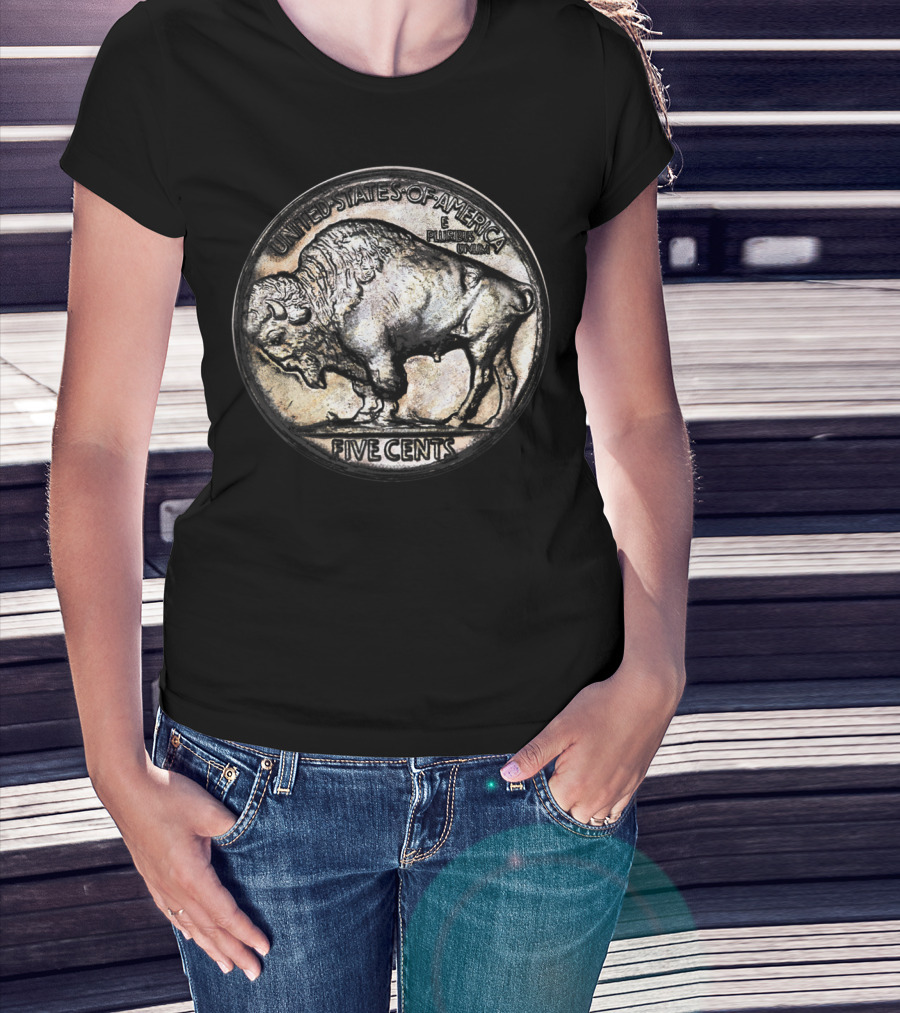 United States Of America E Pluribus Unum Buffalo Nickel Five Cents T-Shirt
