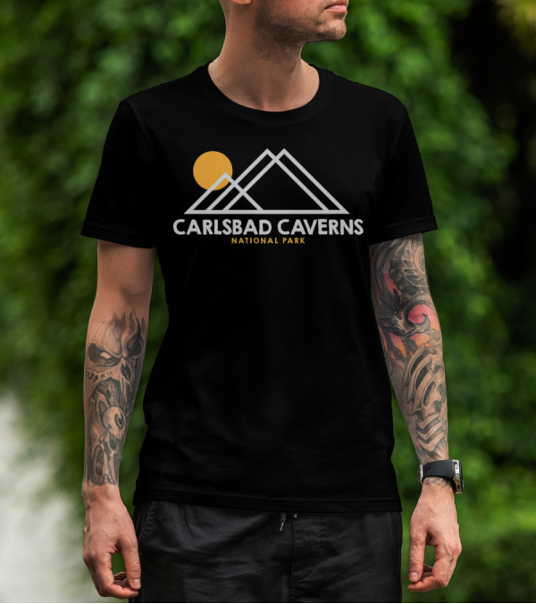 Carlsbad Caverns National Park New Mexico Mountains Sun T-Shirt