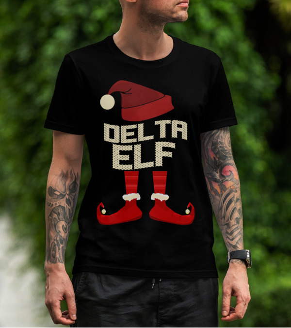 Delta Elf Matching Group Family Christmas Party T-Shirt
