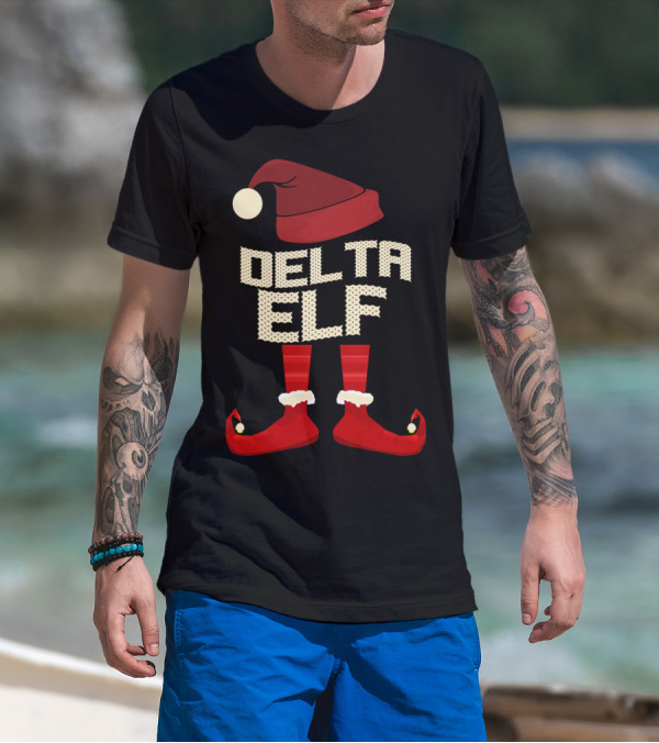 Delta Elf Matching Group Family Christmas Party T-Shirt