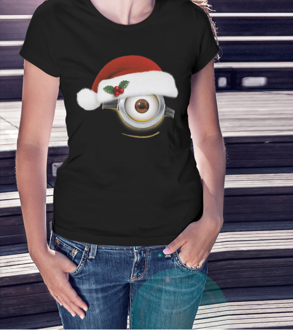 Despicable Me Minions Christmas Santa Hat Holiday T-Shirt