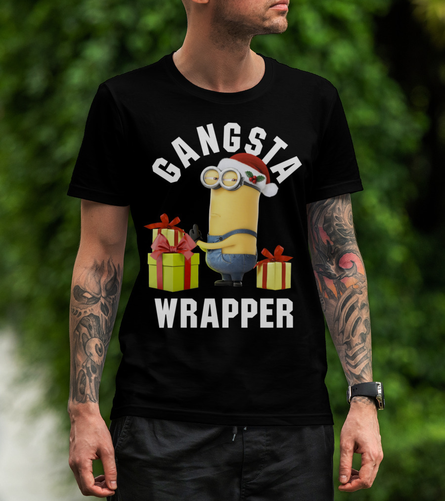 Despicable Me Minions Gangsta Wrapper Santa Holiday T-Shirt
