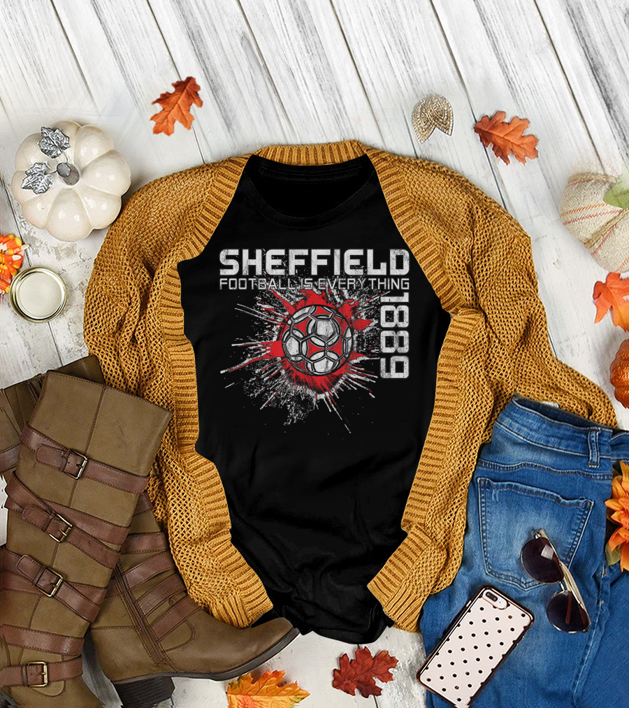 Sheffield Football Is Everything 1889 Splatter Ball T-Shirt