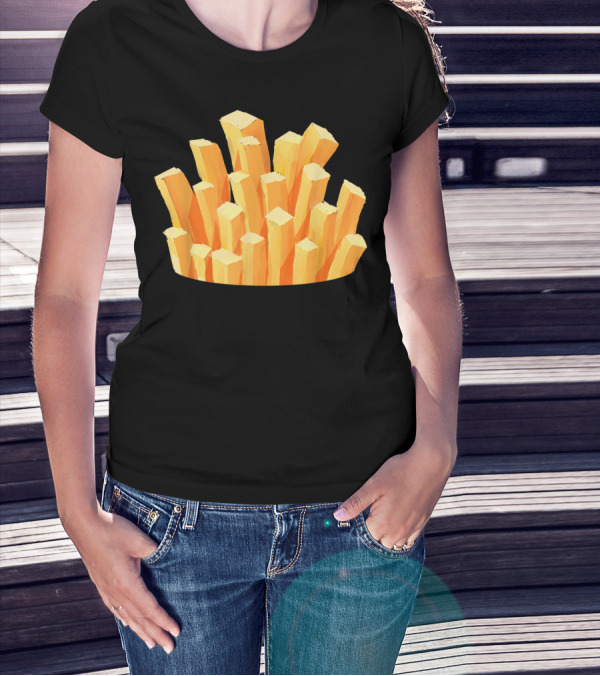 French Fries Costume Halloween Easy Cosplay Iconic Food T-Shirt