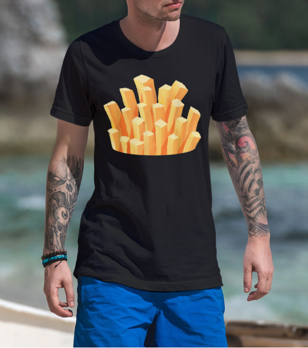 French Fries Costume Halloween Easy Cosplay Iconic Food T-Shirt