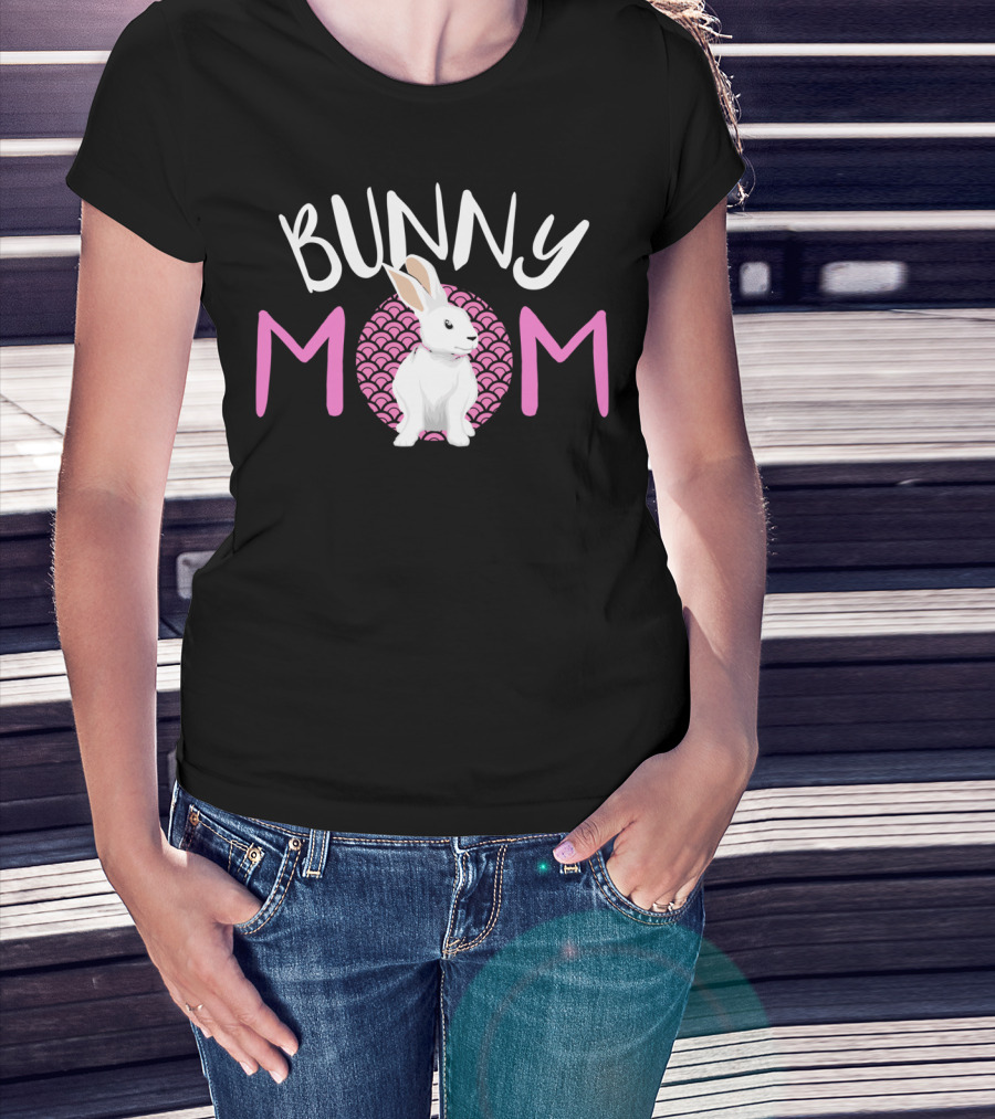Bunny Mom White Dwarf Rabbit Pink T-Shirt