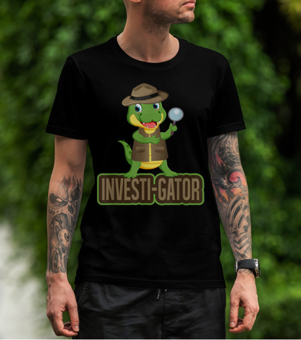 Investi-Gator Detective Alligator Funny Investigator Pun T-Shirt