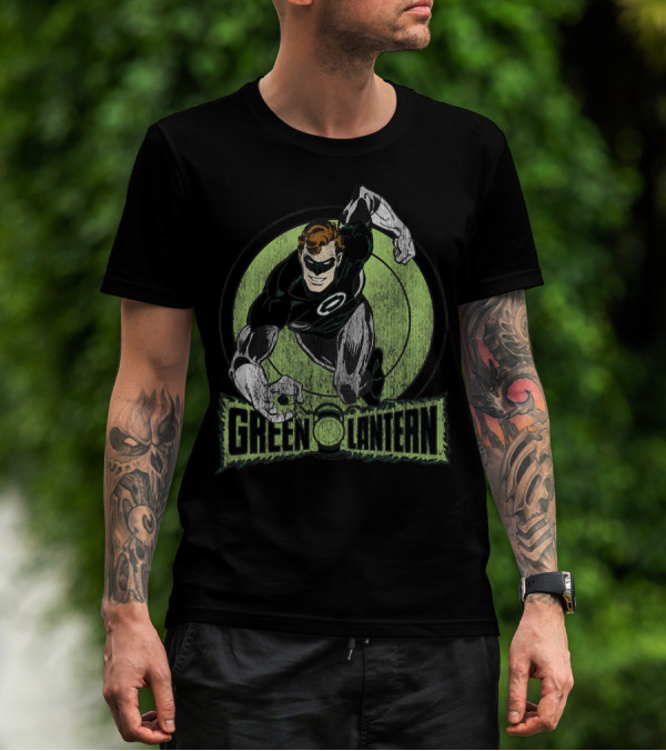 Green Lantern Dynamic Hero Inside Emblem Circle T-Shirt