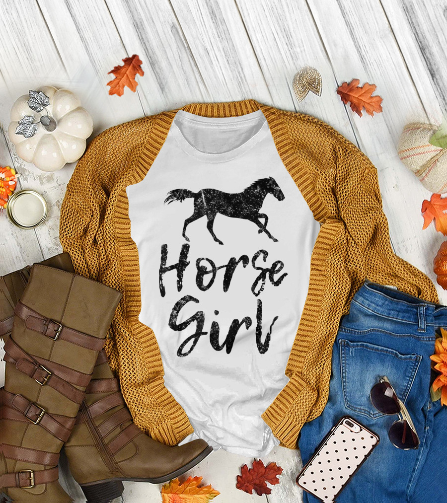 Horse Lover Horse Girl Equestrian Cowgirl Racing T-Shirt