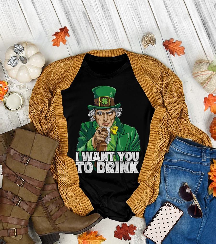 I Want You To Drink Uncle Sam St Patrick's Day Irish Costume T-Shirt