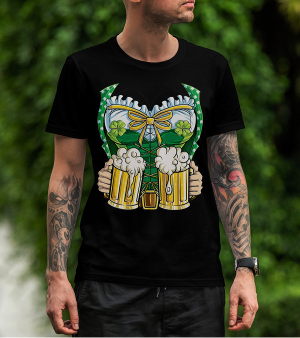 Leprechaun Girl Costume St Patricks Day Beer Clover Corset Women's Top T-Shirt