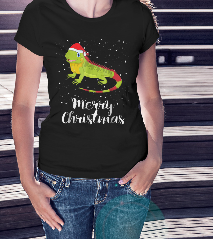 Merry Christmas Iguana Funny Family Matching Group T-Shirt