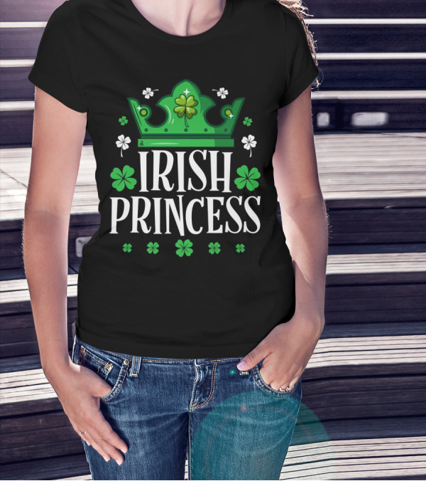 Irish Princess St Patricks Day Shamrock Crown T-Shirt