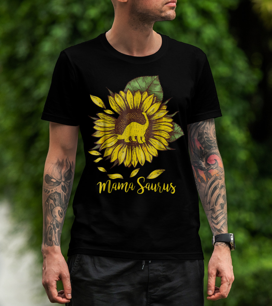 Mamasaurus Dinosaur Sunflower T-Shirt