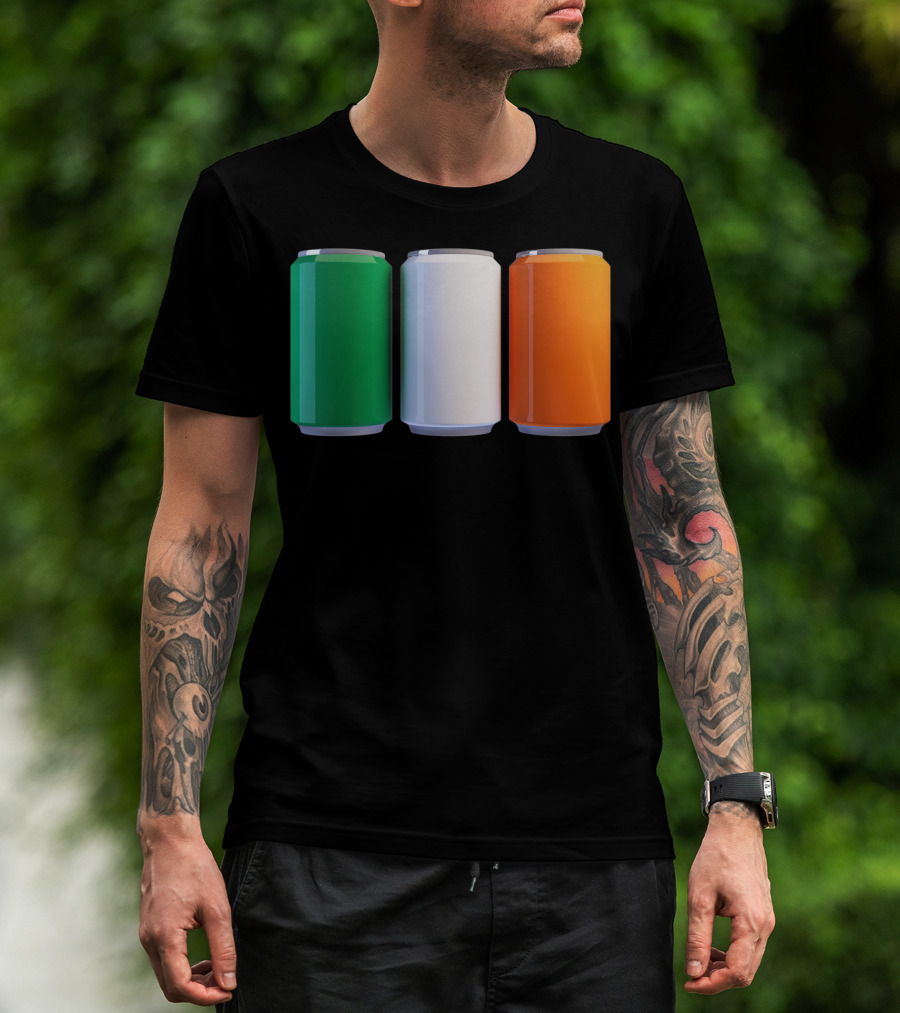 Irish Flag Beer Cans St Patrick's Day Ireland T-Shirt