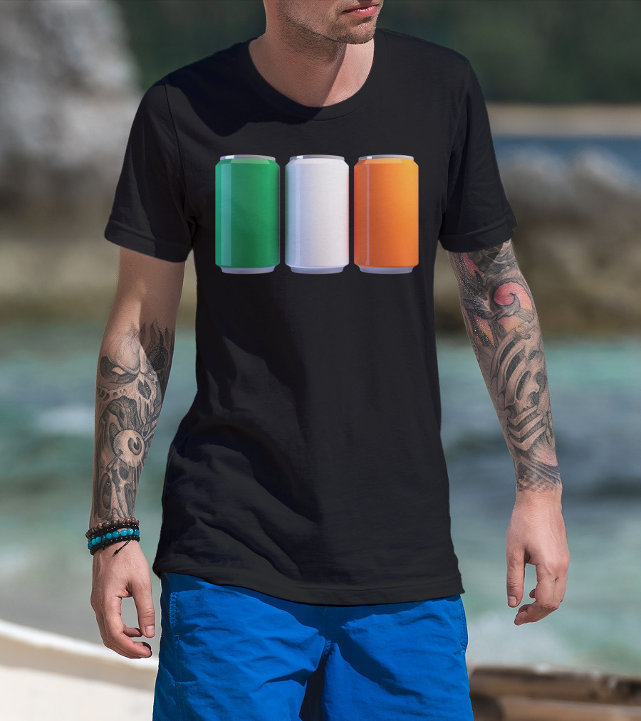 Irish Flag Beer Cans St Patrick's Day Ireland T-Shirt