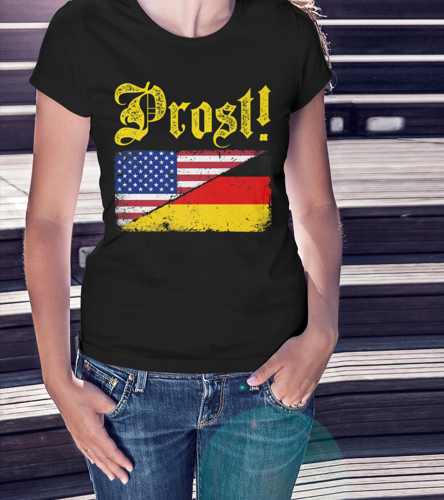 Prost German American Flag Oktoberfest T-Shirt
