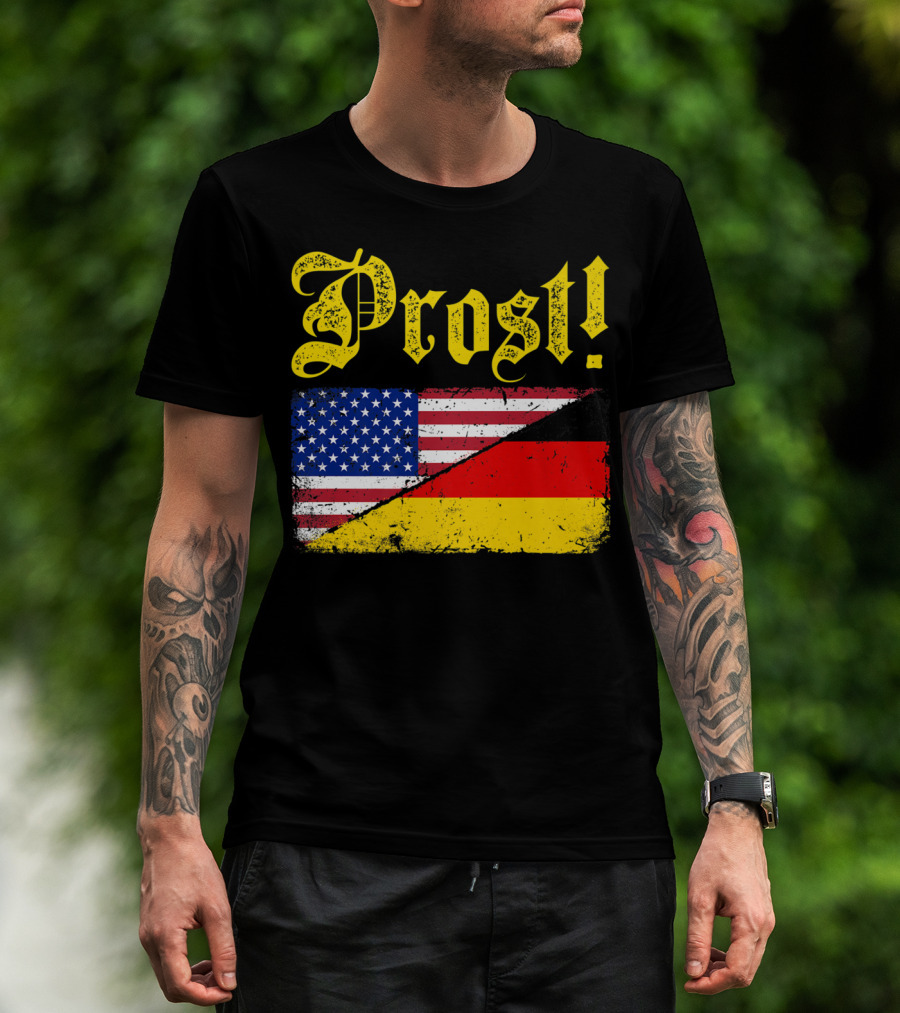 Prost German American Flag Oktoberfest T-Shirt