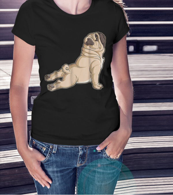 Pug Yoga Pose For Dog Lovers Puppy Funny T-Shirt