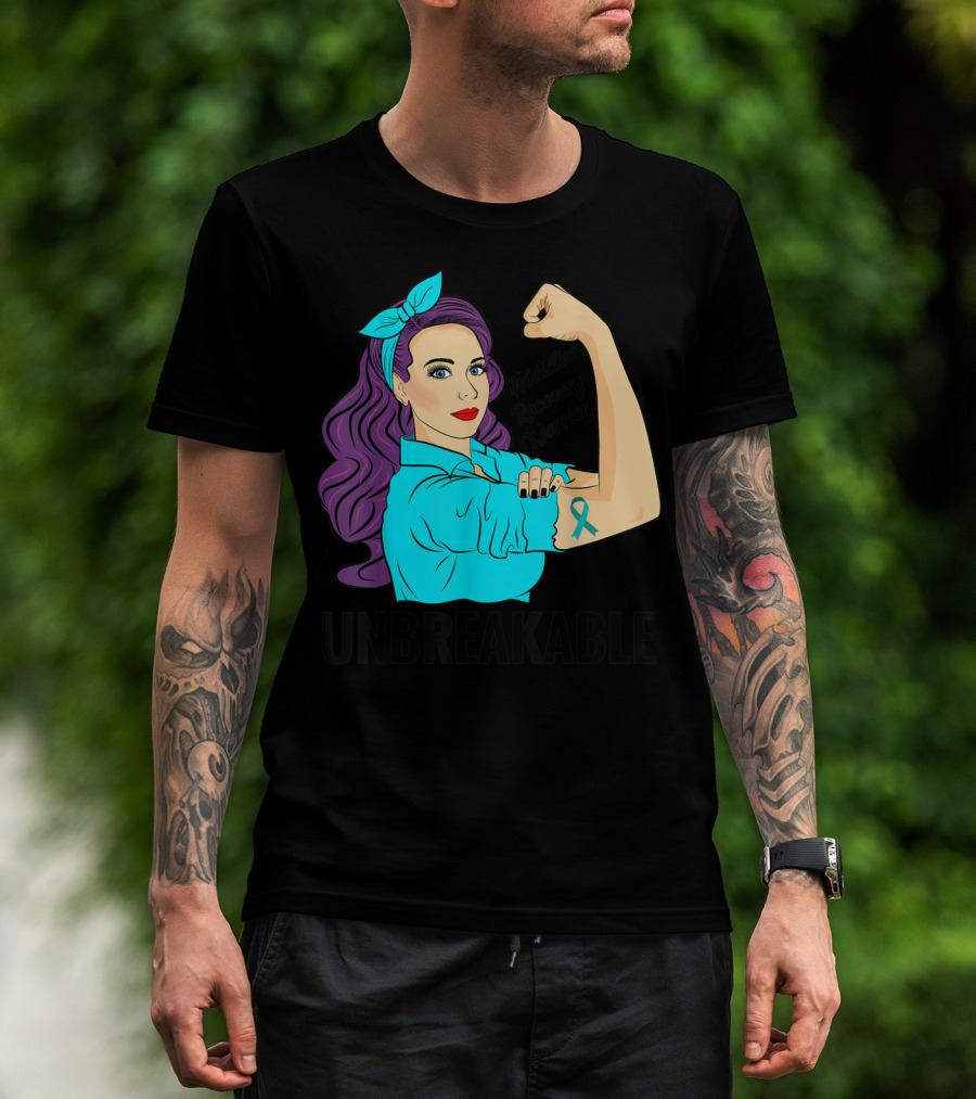 Addiction Recovery Warrior Unbreakable Empowerment Tattoo T-Shirt