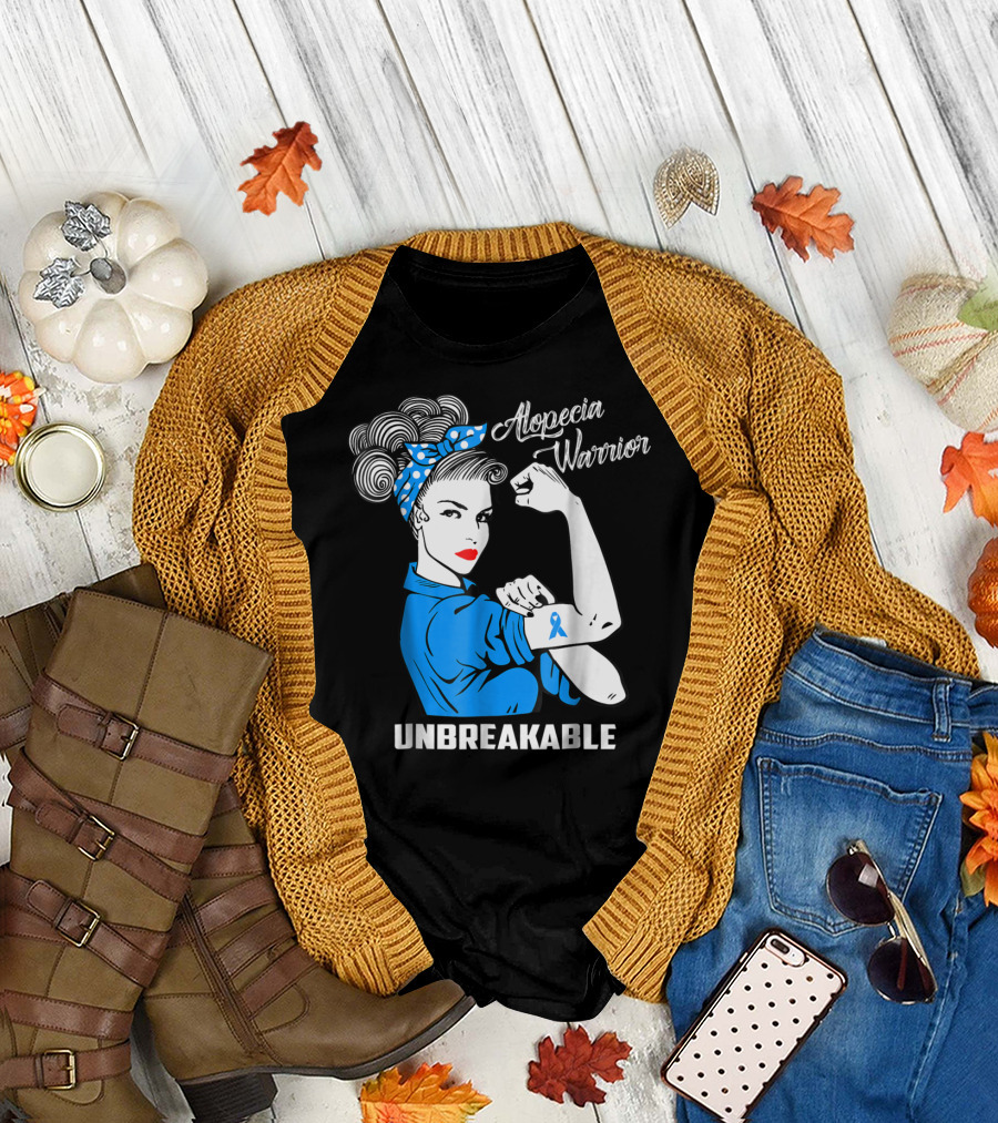 Alopecia Warrior Unbreakable Ribbon Rosie T-Shirt