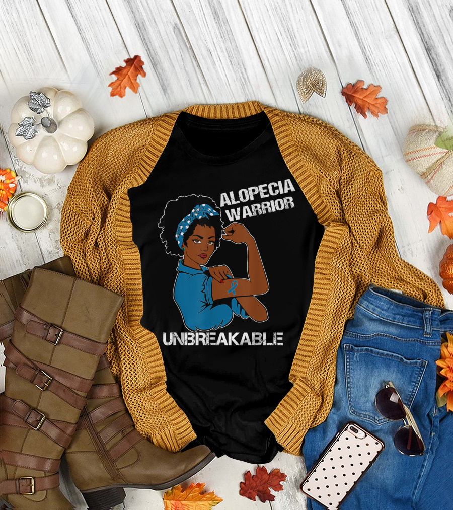 ALOPECIA WARRIOR UNBREAKABLE STRONG WOMAN WITH AWARENESS T-Shirt