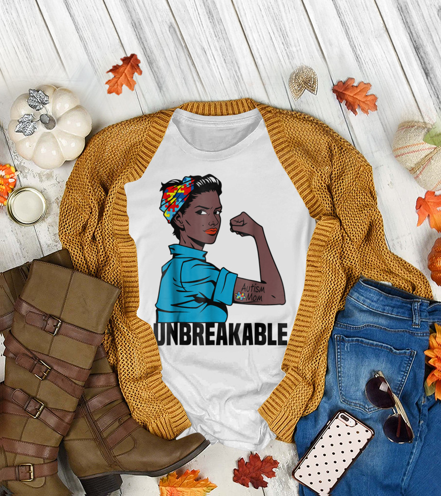 Unbreakable Autism Mom Awareness T-Shirt