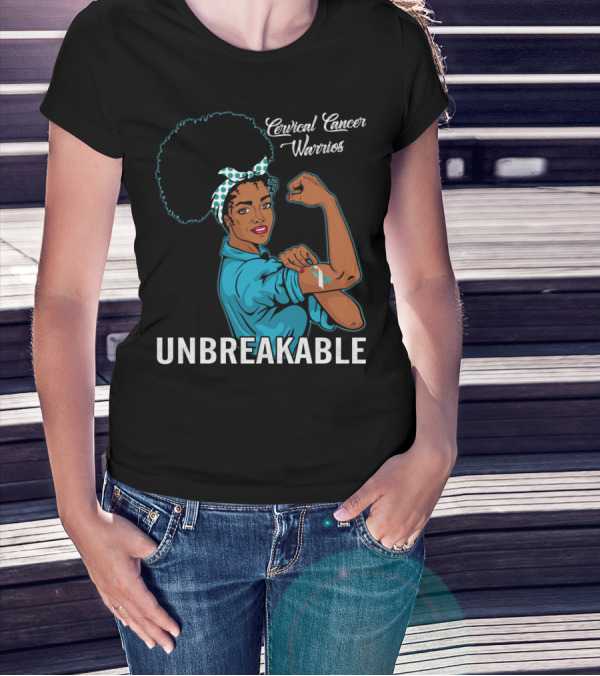Unbreakable Black Women Cervical Cancer Warriors T-Shirt