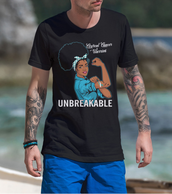 Unbreakable Black Women Cervical Cancer Warriors T-Shirt