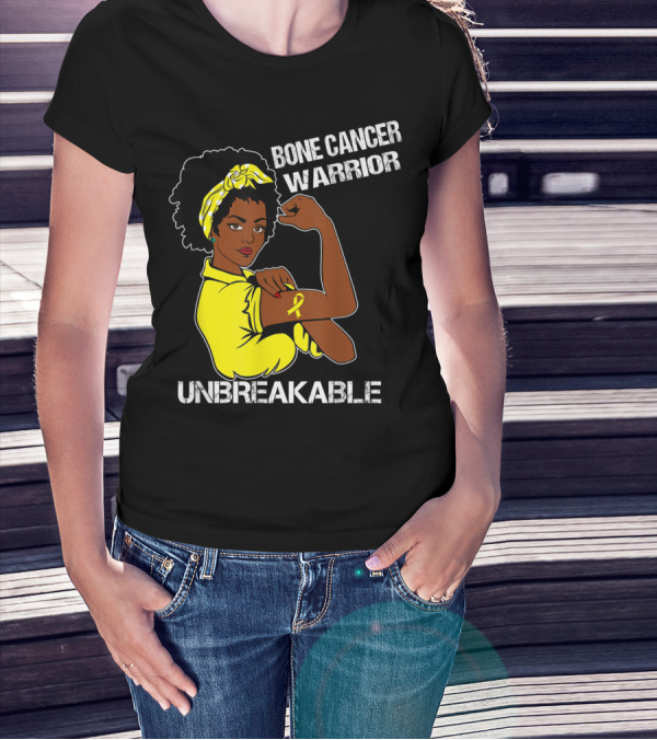 Bone Cancer Warrior Yellow Ribbon Unbreakable T-Shirt