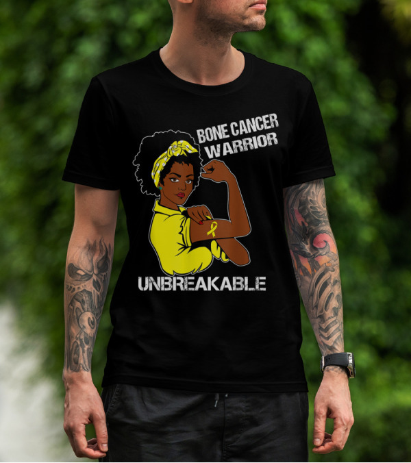 Bone Cancer Warrior Yellow Ribbon Unbreakable T-Shirt
