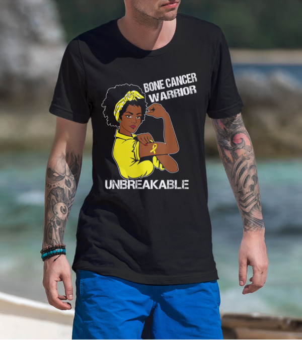 Bone Cancer Warrior Yellow Ribbon Unbreakable T-Shirt