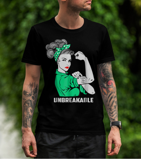 Cerebral Palsy Mom Unbreakable Awareness Rosie The Riveter T-Shirt