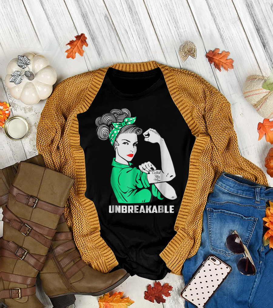 Cerebral Palsy Mom Unbreakable Awareness Rosie the Riveter T-Shirt