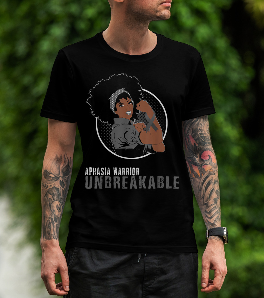 Aphasia Warrior Unbreakable Black Girl Empowerment T-Shirt
