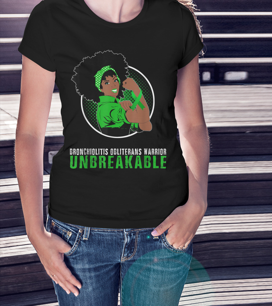 Unbreakable Black Girl Bronchiolitis Obliterans Warrior T-Shirt